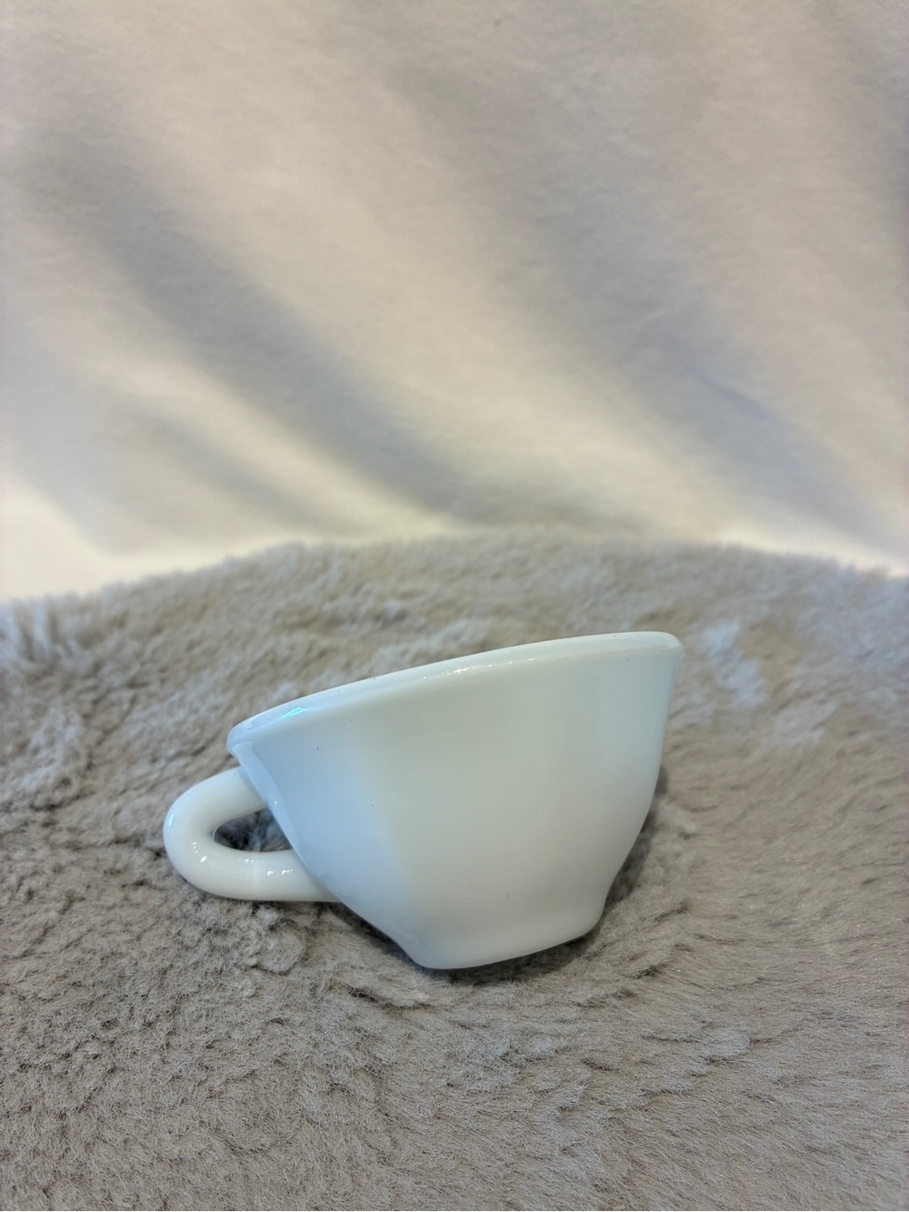 Milk Glass Tea Cup Set - mid-century vintage set of 8